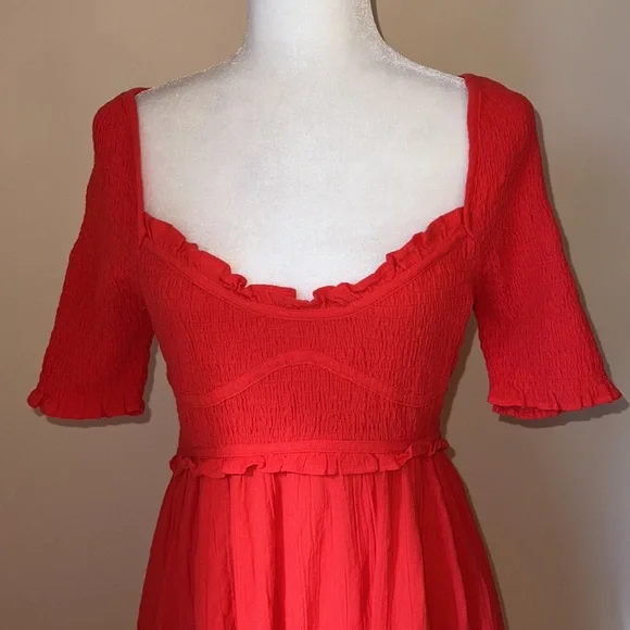 Free People Sunshine Season Midi Dress Red - Picture 6 of 16